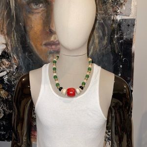 Hand crafted beaded tribal necklace